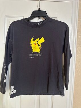 Zara kids gray Long-Sleeve Pikachu Graphic Tee